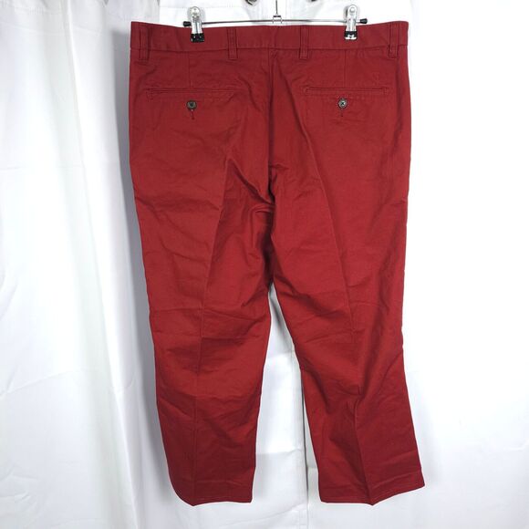 NWT Dockers D3 Mens 38x26 Burgundy Red Soft Khaki Flat Front Chino Pants - Picture 2 of 7